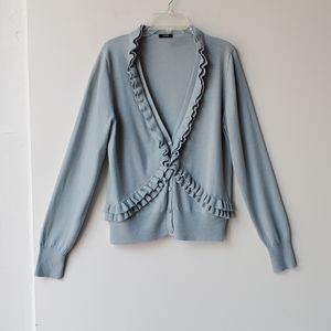 J. Crew Ruffle Button Down Cardigan
